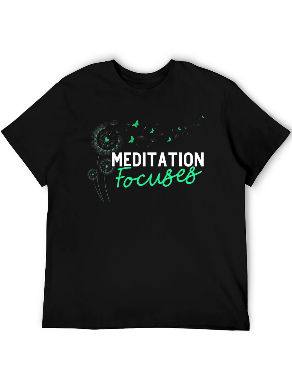 Meditation Focuses Graphic Tee - Black T-Shirt