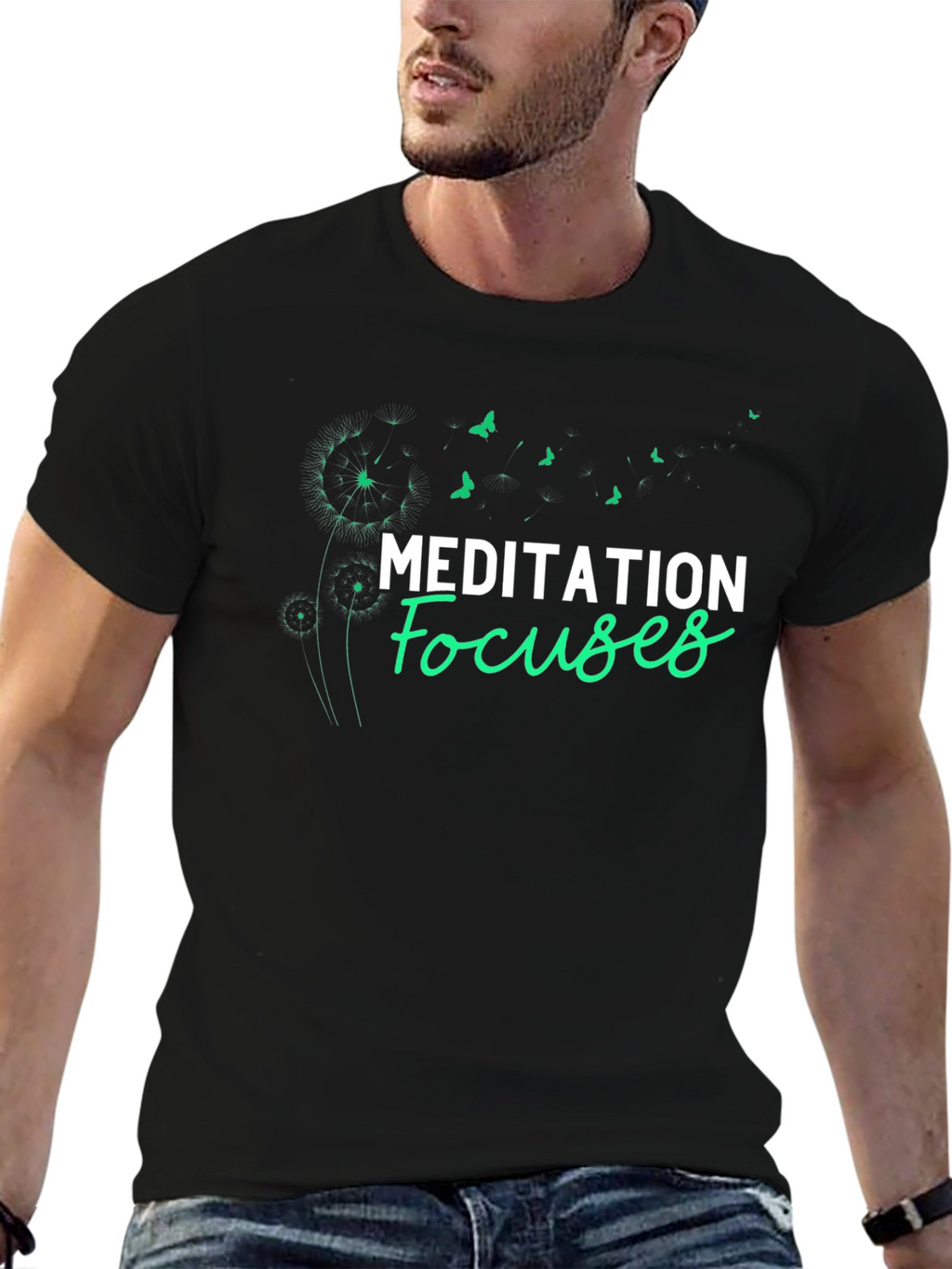 Meditation Focuses Graphic Tee - Black T-Shirt