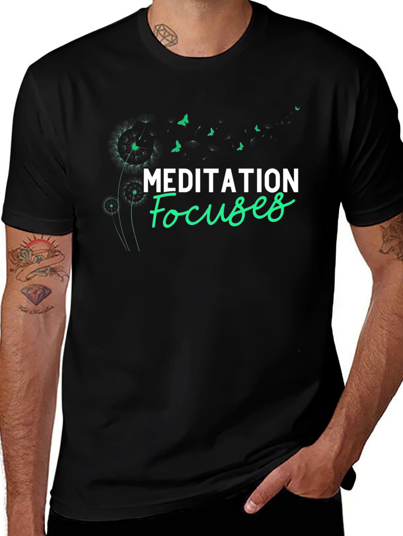 Meditation Focuses Graphic Tee - Black T-Shirt