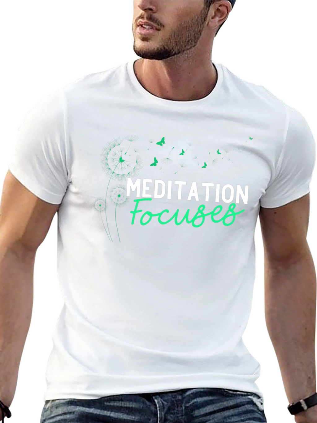 Meditation Focuses Graphic Tee - Black T-Shirt