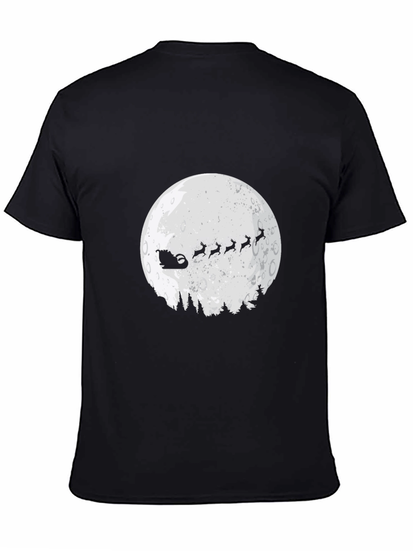 Santas Sleigh Moon T-Shirt - Holiday Christmas Tee
