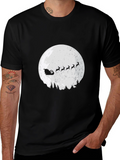 Santas Sleigh Moon T-Shirt - Holiday Christmas Tee