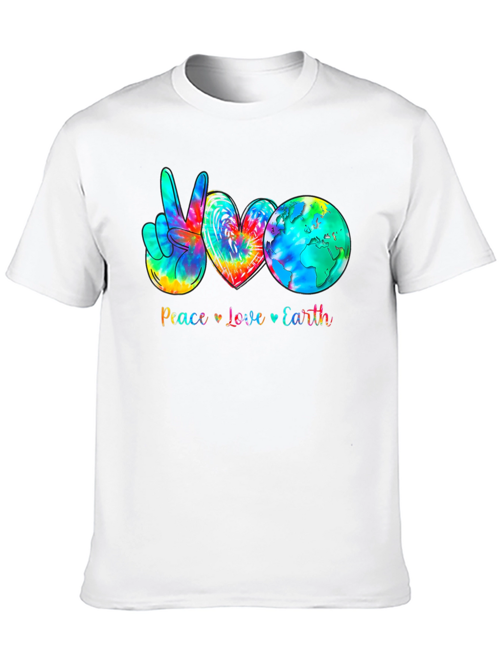 Peace Love Earth Tie-Dye Graphic T-Shirt