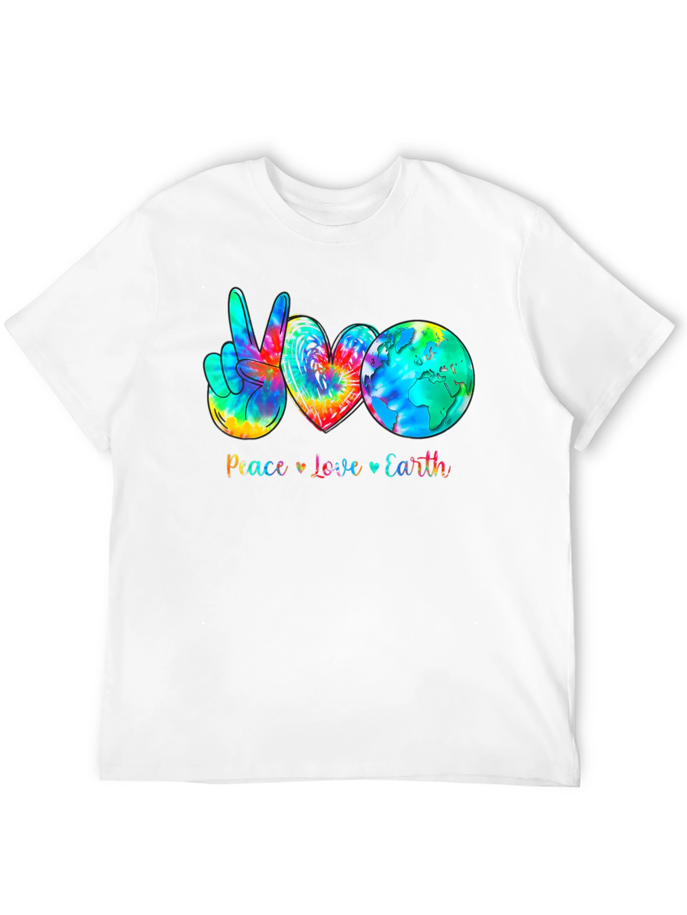 Peace Love Earth Tie-Dye Graphic T-Shirt