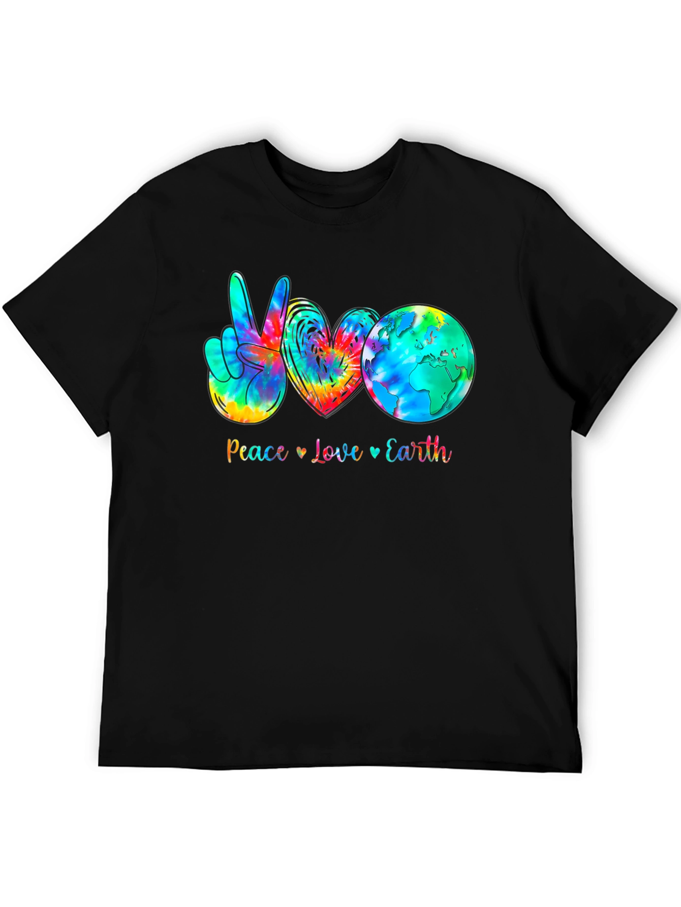 Peace Love Earth Tie-Dye Graphic T-Shirt