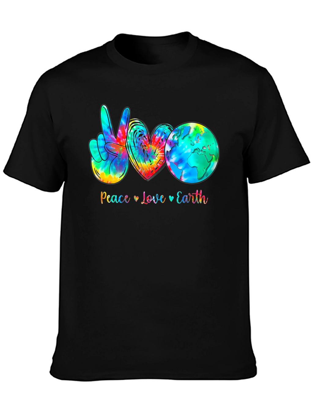 Peace Love Earth Tie-Dye Graphic T-Shirt