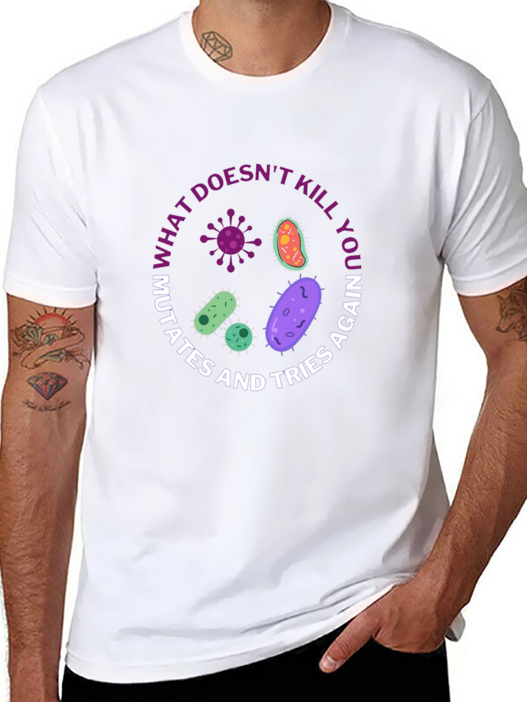 Humorous Biology T-Shirt - Germs Mutate Graphic Tee