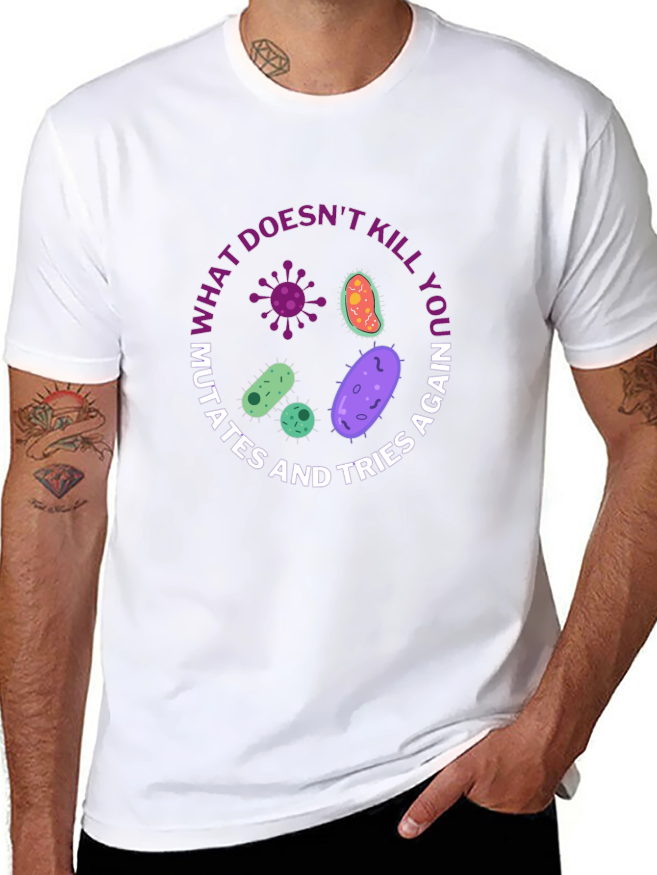 Humorous Biology T-Shirt - Germs Mutate Graphic Tee