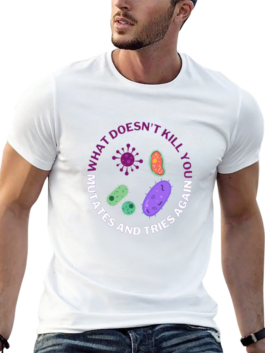 Humorous Biology T-Shirt - Germs Mutate Graphic Tee