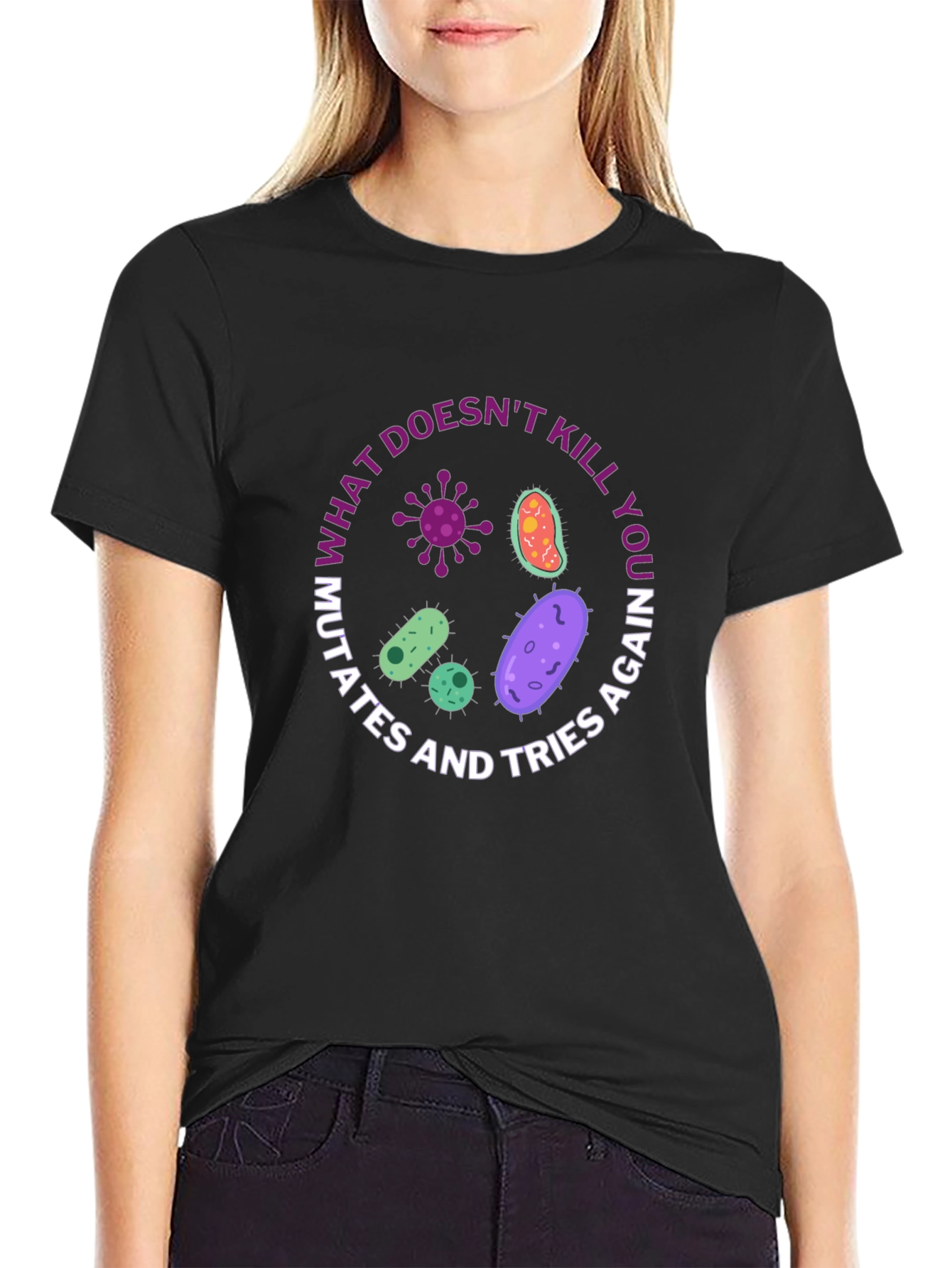 Humorous Biology T-Shirt - Germs Mutate Graphic Tee