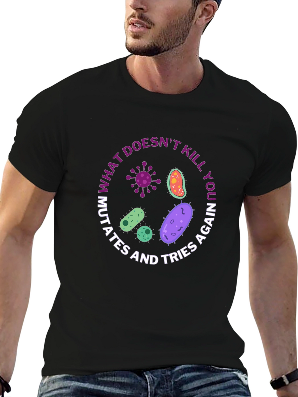 Humorous Biology T-Shirt - Germs Mutate Graphic Tee