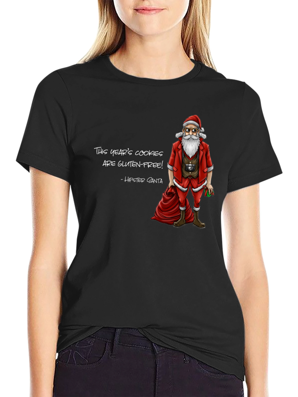 Hipster Santa Gluten-Free Cookies T-Shirt