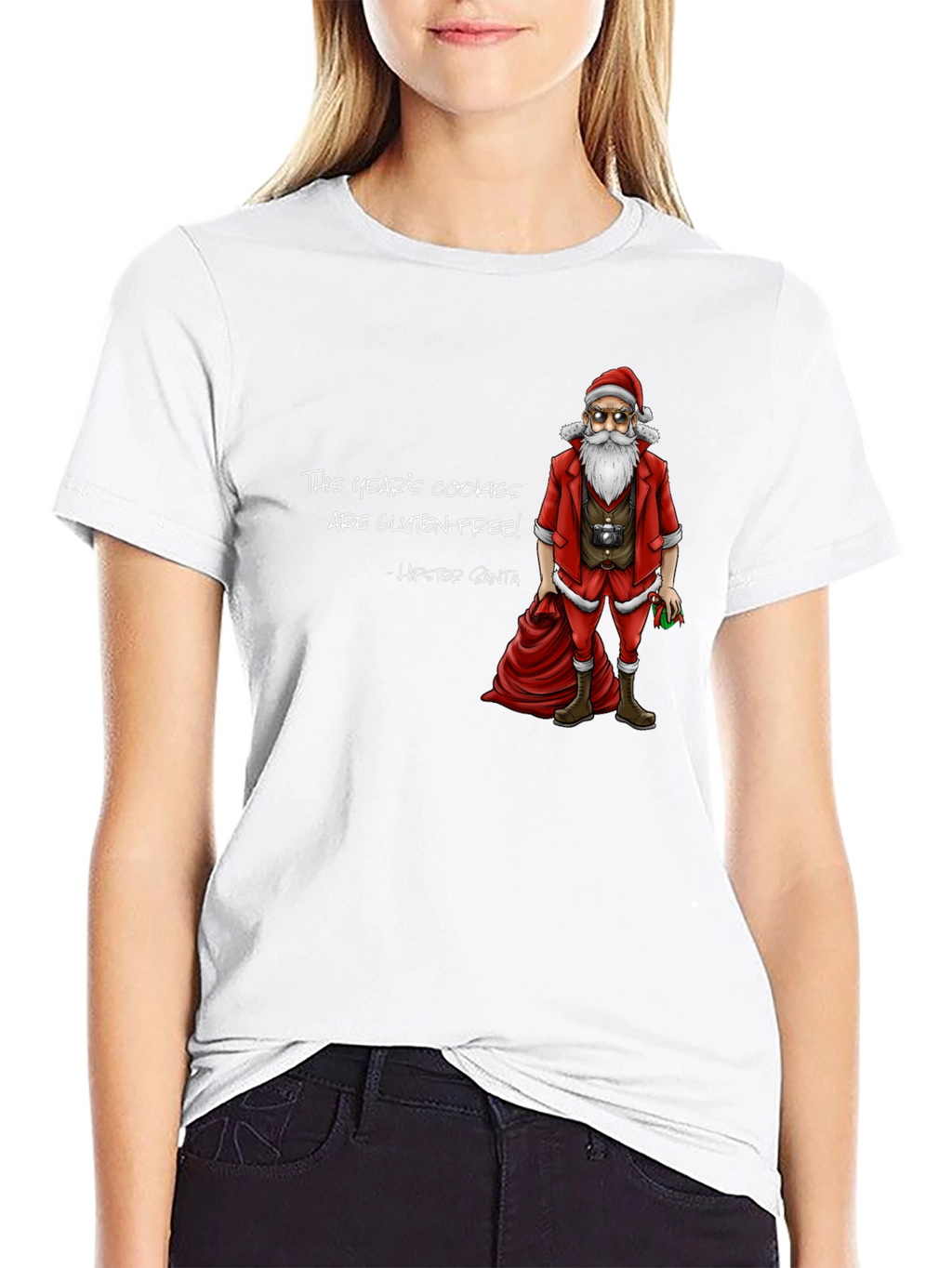 Hipster Santa Gluten-Free Cookies T-Shirt