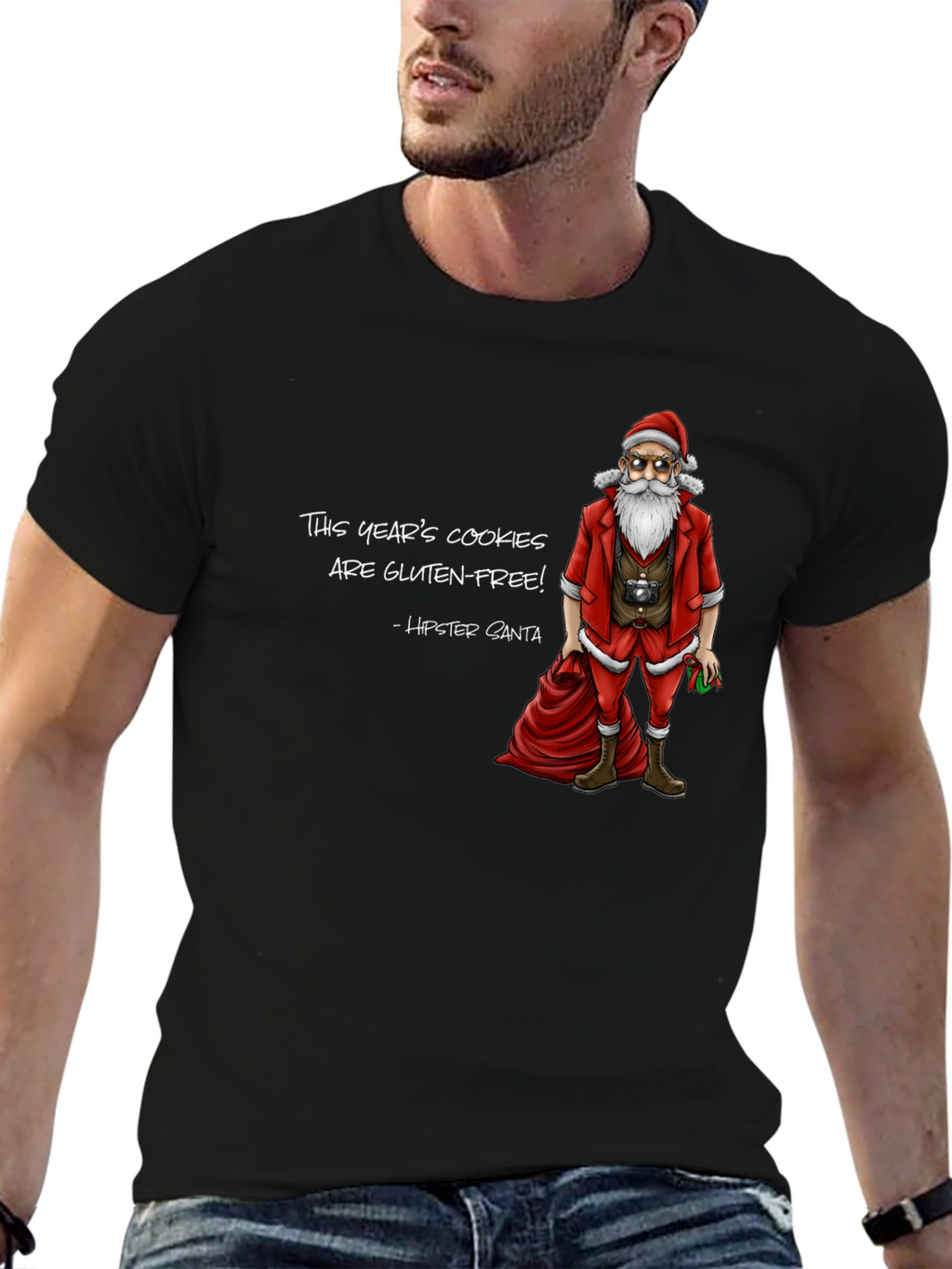 Hipster Santa Gluten-Free Cookies T-Shirt