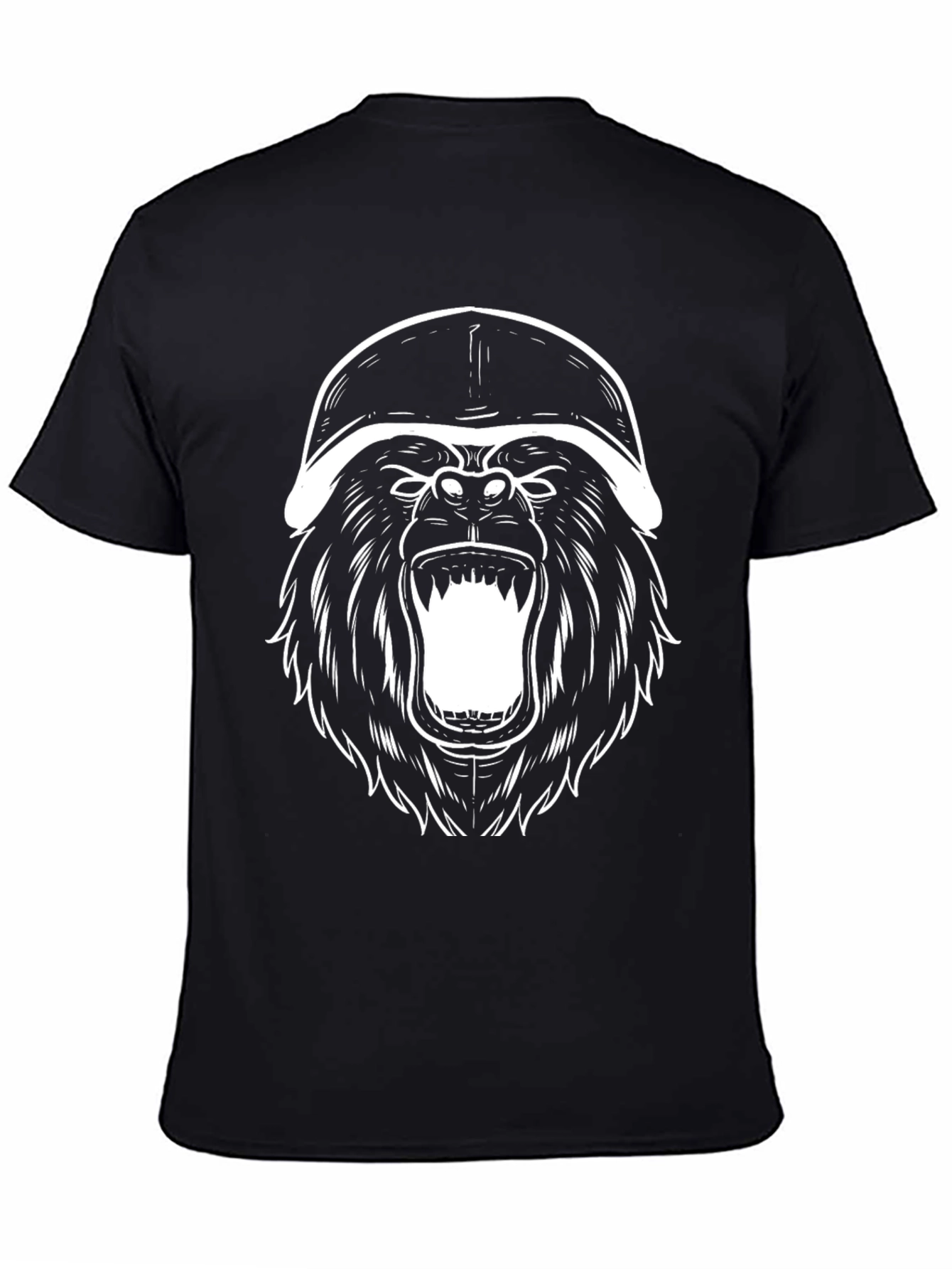 Gorilla Helmet Graphic Tee - Black