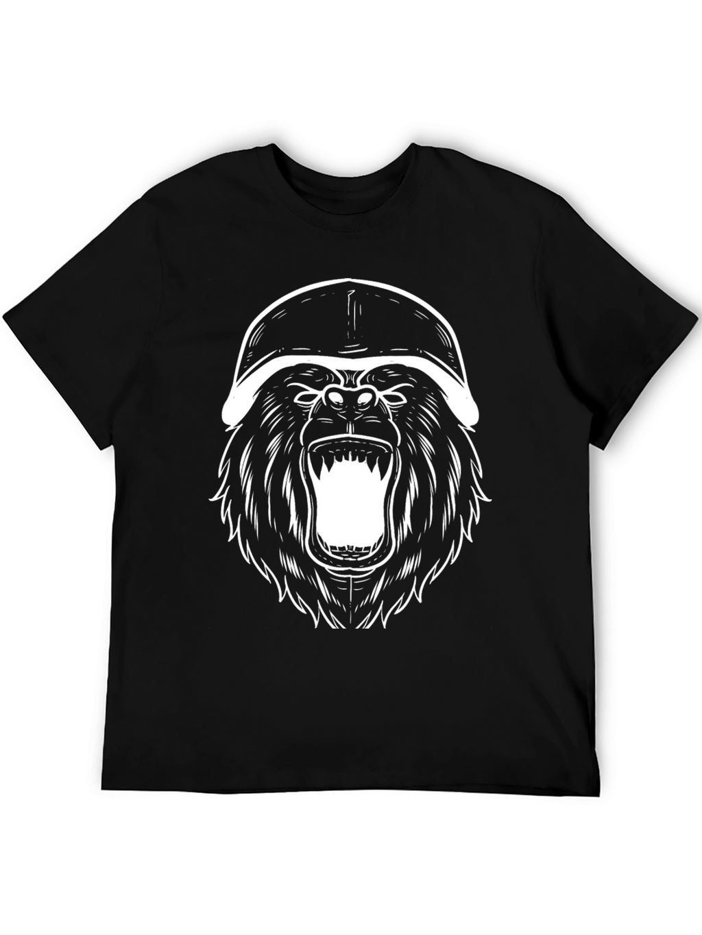 Gorilla Helmet Graphic Tee - Black