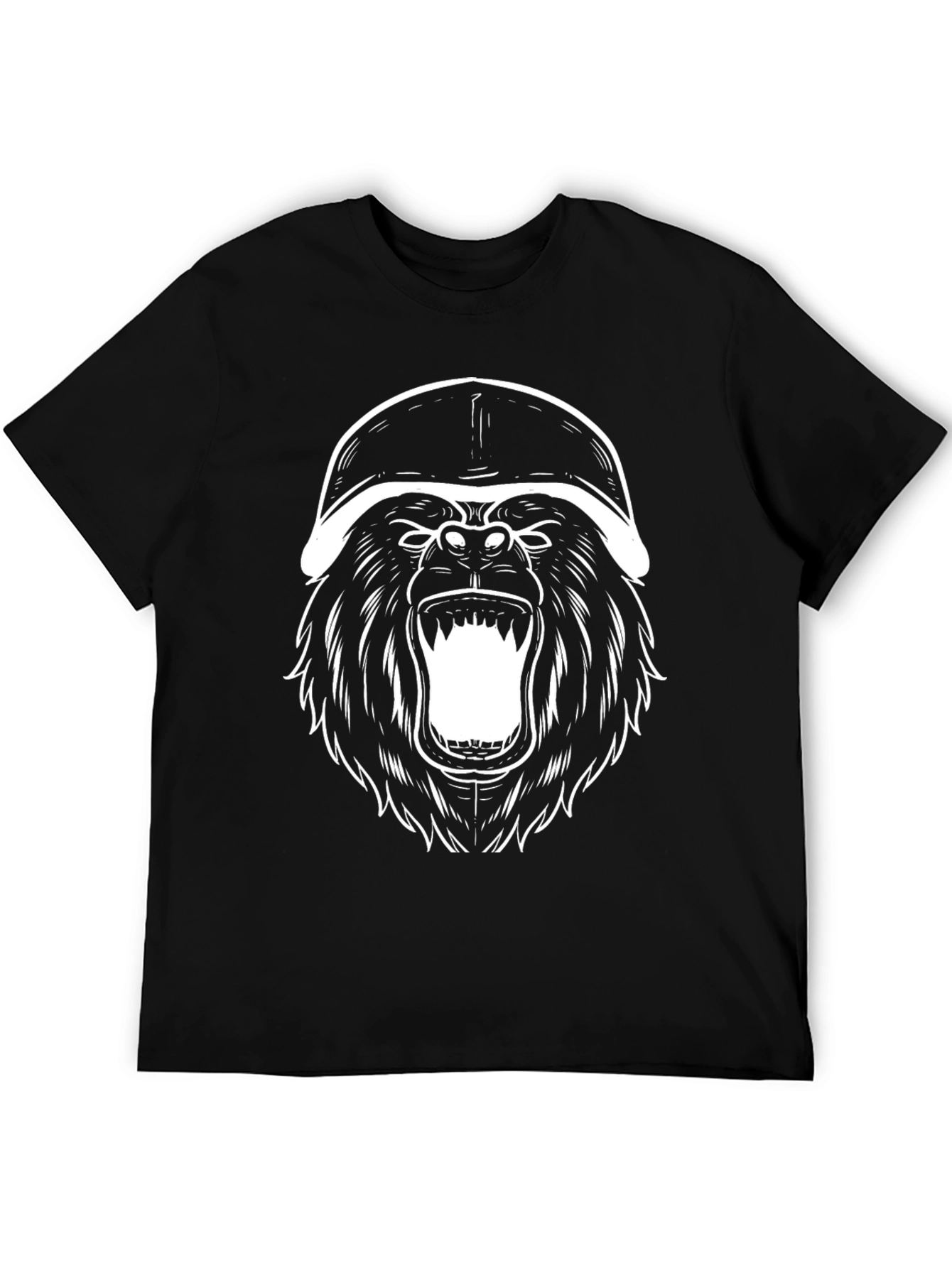 Gorilla Helmet Graphic Tee - Black