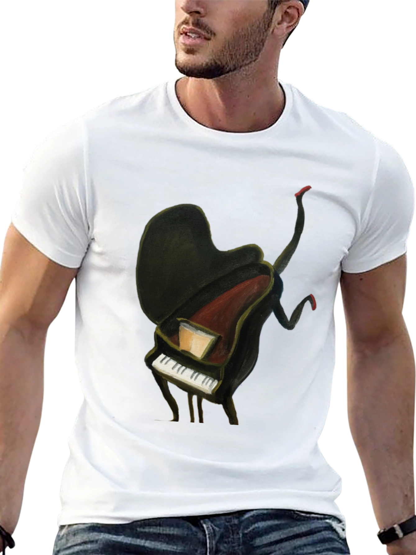 Piano Man Graphic Tee - Unique Music Lover T-Shirt