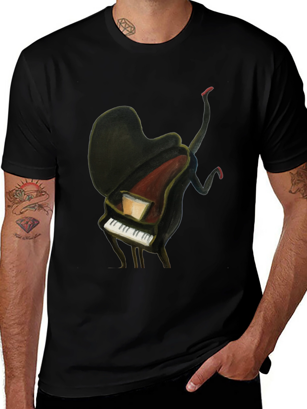 Piano Man Graphic Tee - Unique Music Lover T-Shirt