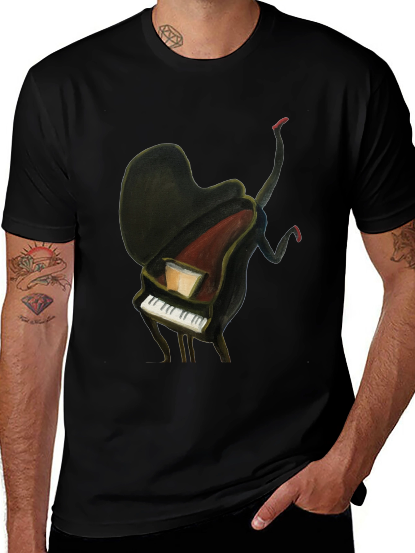 Piano Man Graphic Tee - Unique Music Lover T-Shirt