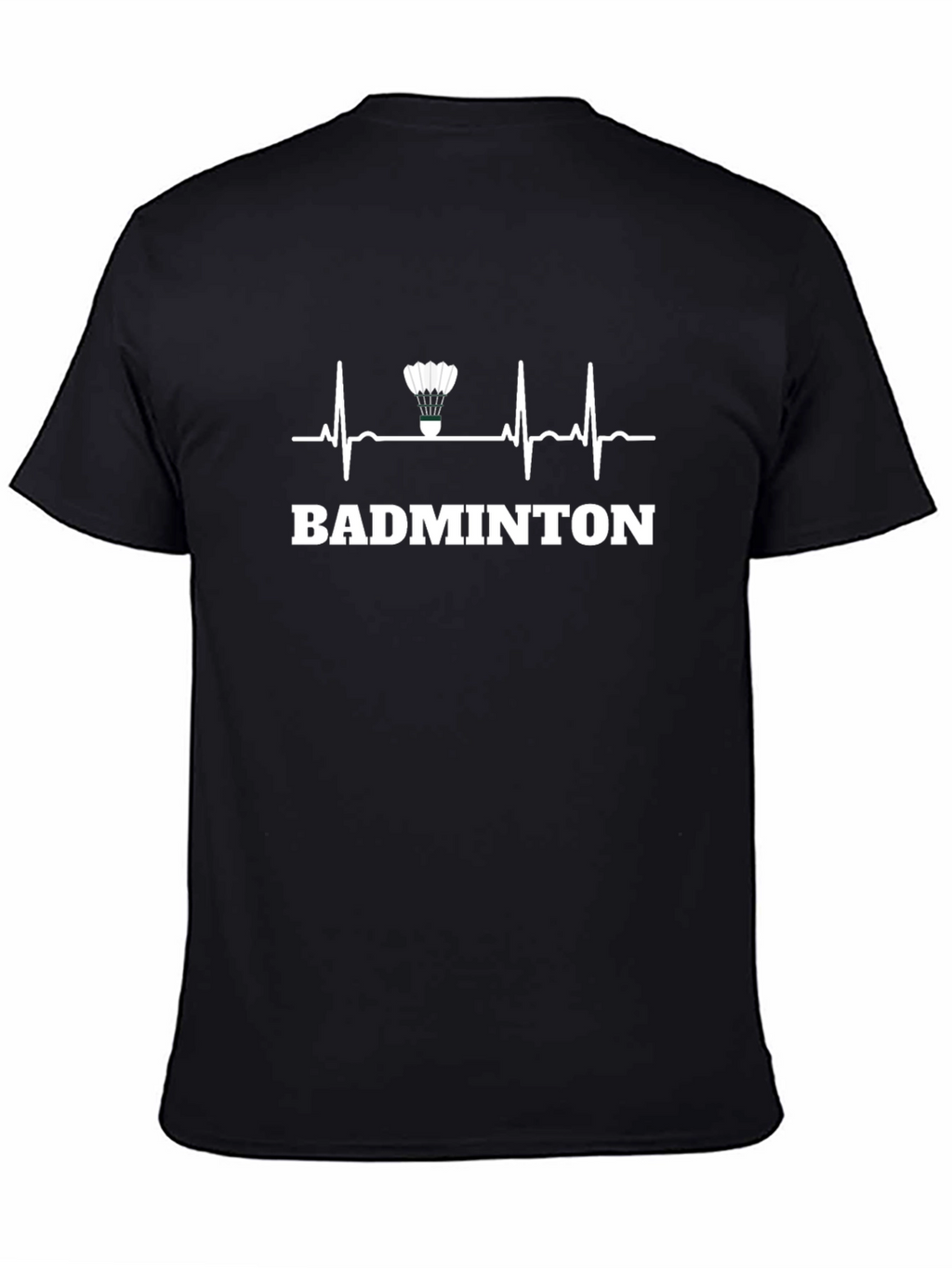 Badminton Heartbeat T-Shirt - Black