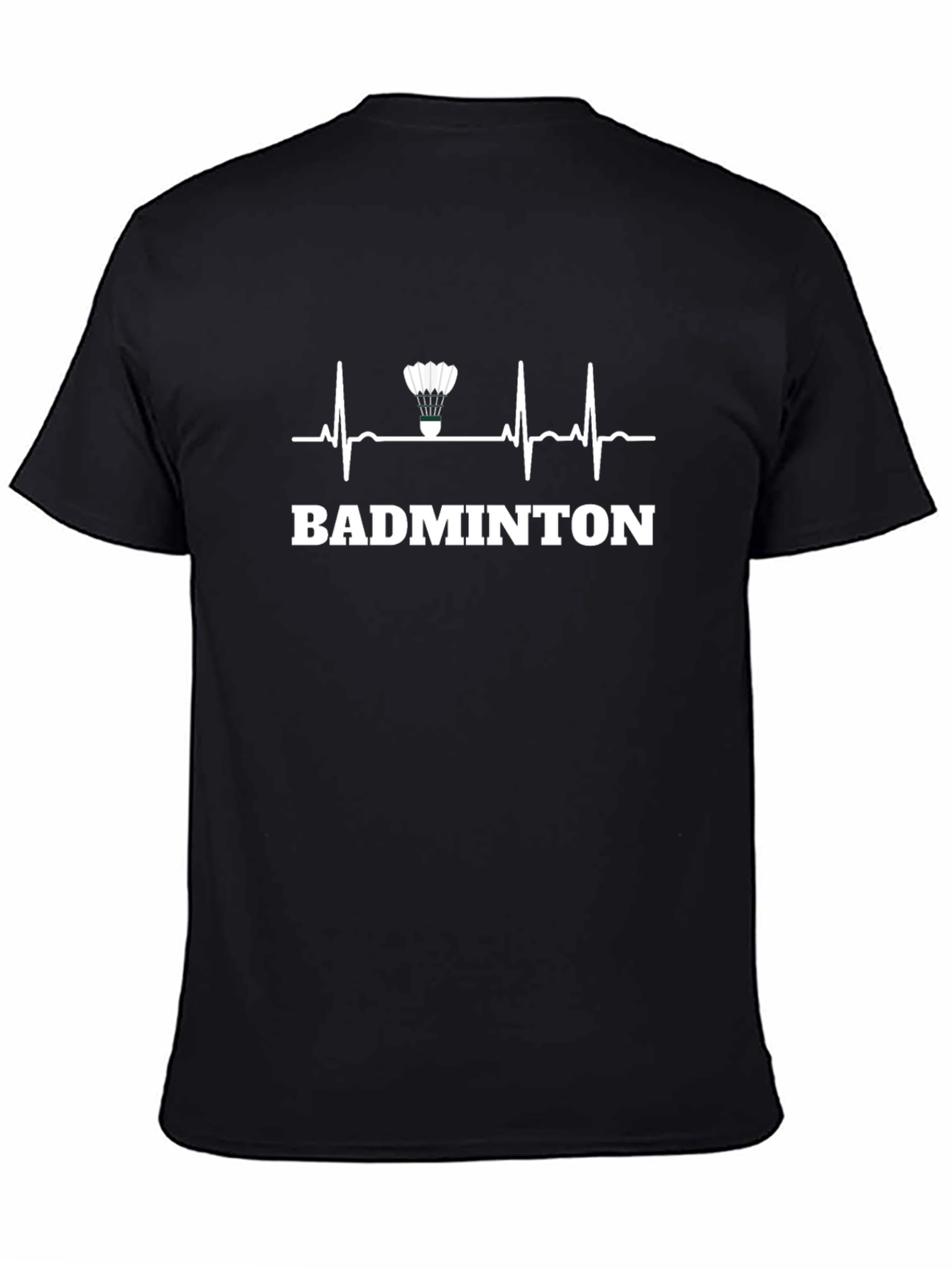 Badminton Heartbeat T-Shirt - Black