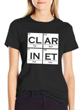 Periodic Table Clarinet Black T-Shirt