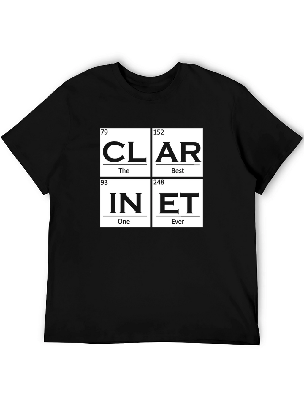 Periodic Table Clarinet Black T-Shirt