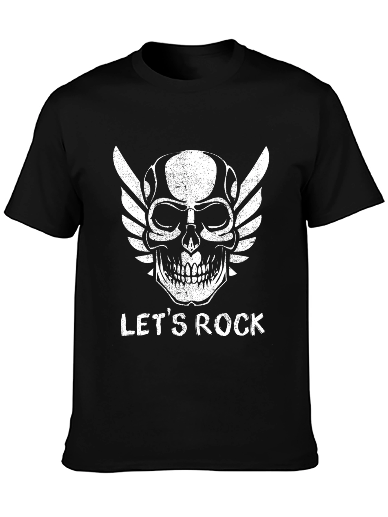Lets Rock Skull Graphic Black T-Shirt