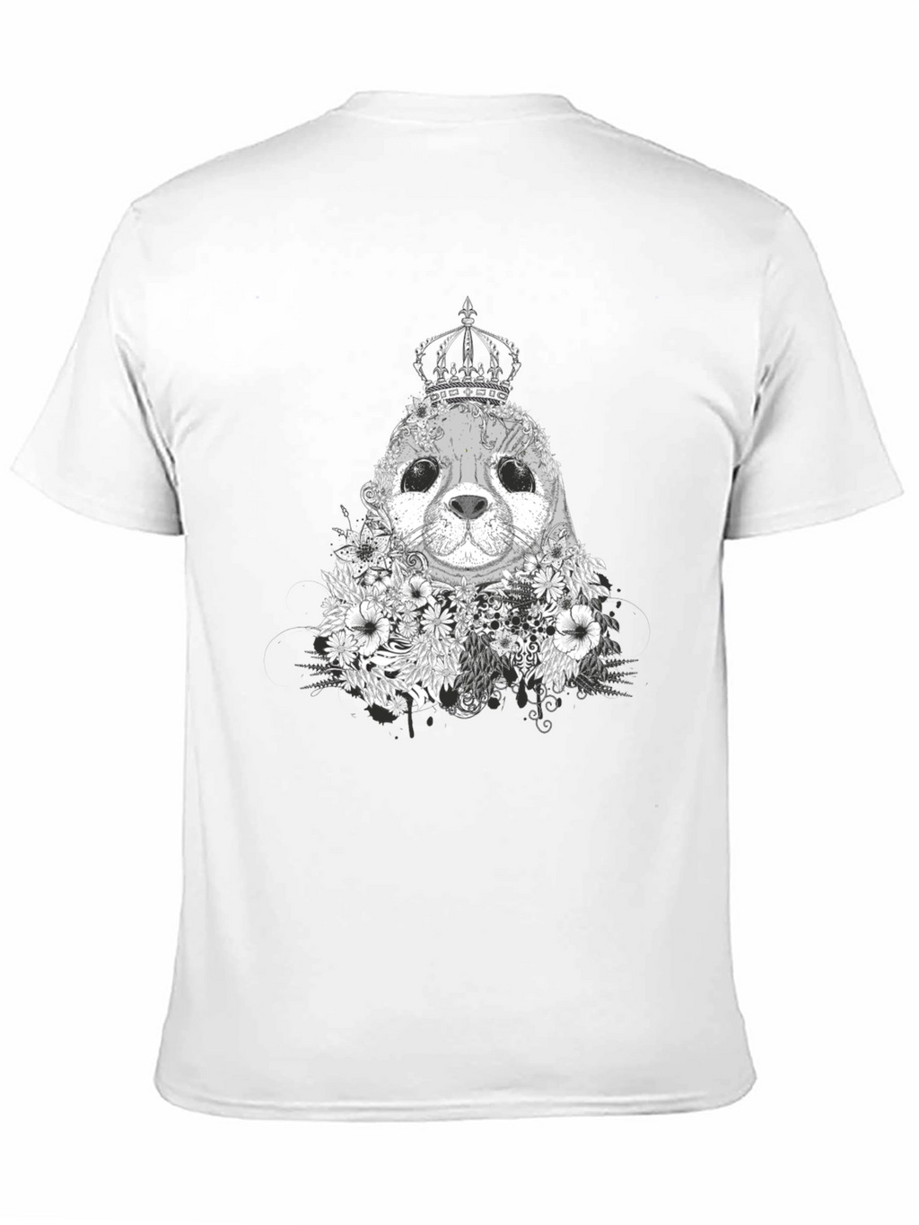 Seal King Floral T-Shirt - Black Graphic Tee