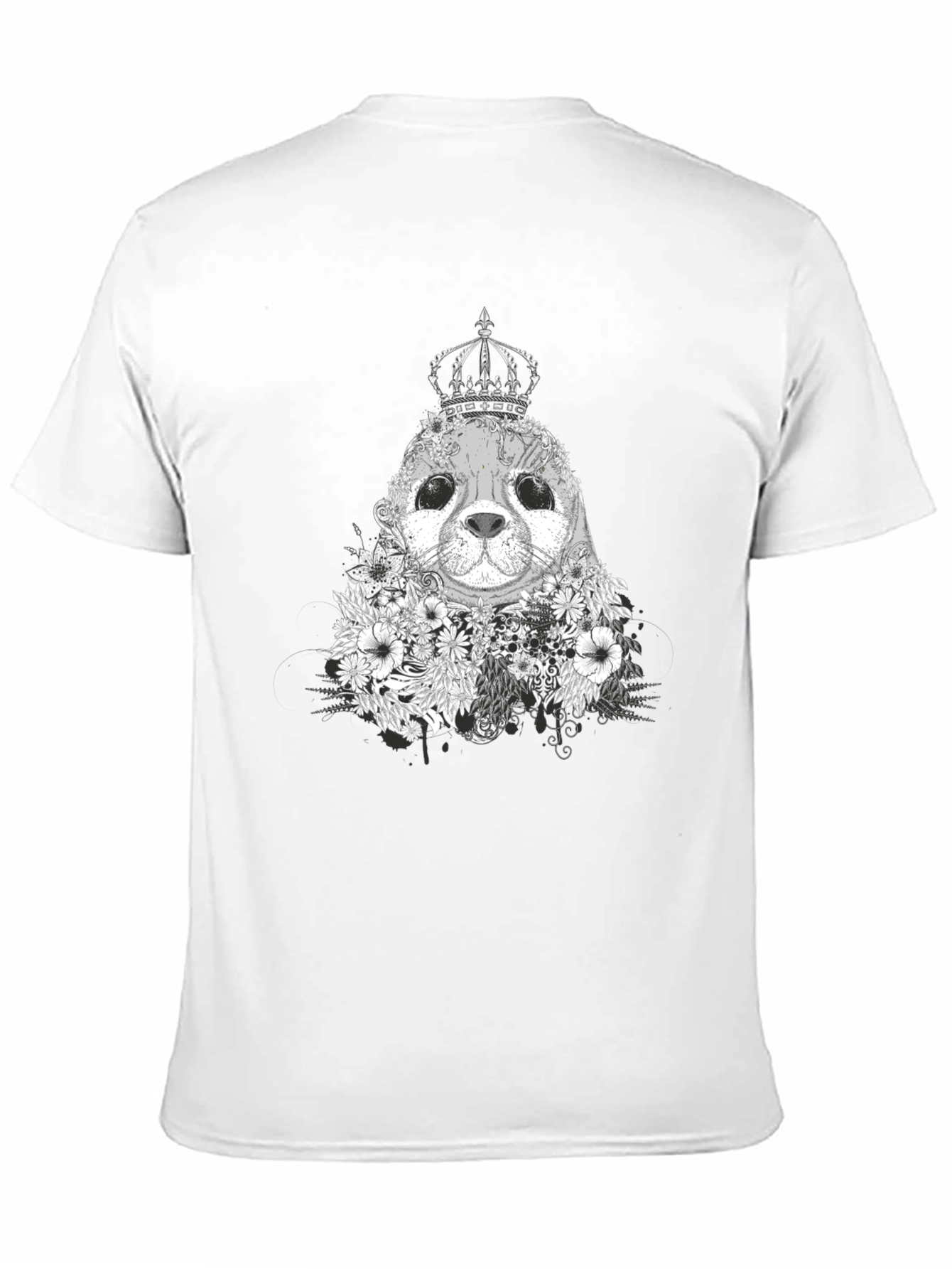 Seal King Floral T-Shirt - Black Graphic Tee