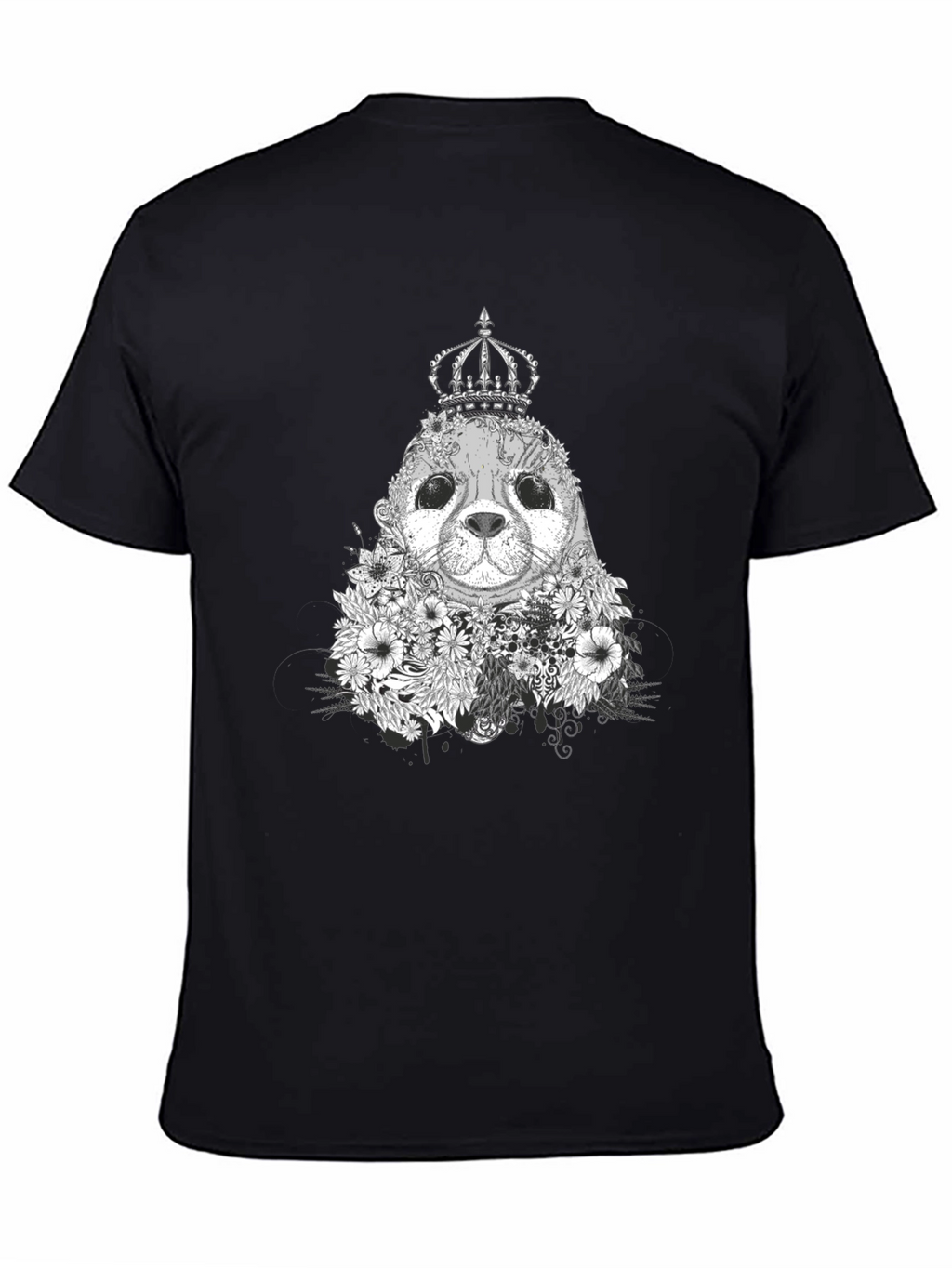 Seal King Floral T-Shirt - Black Graphic Tee