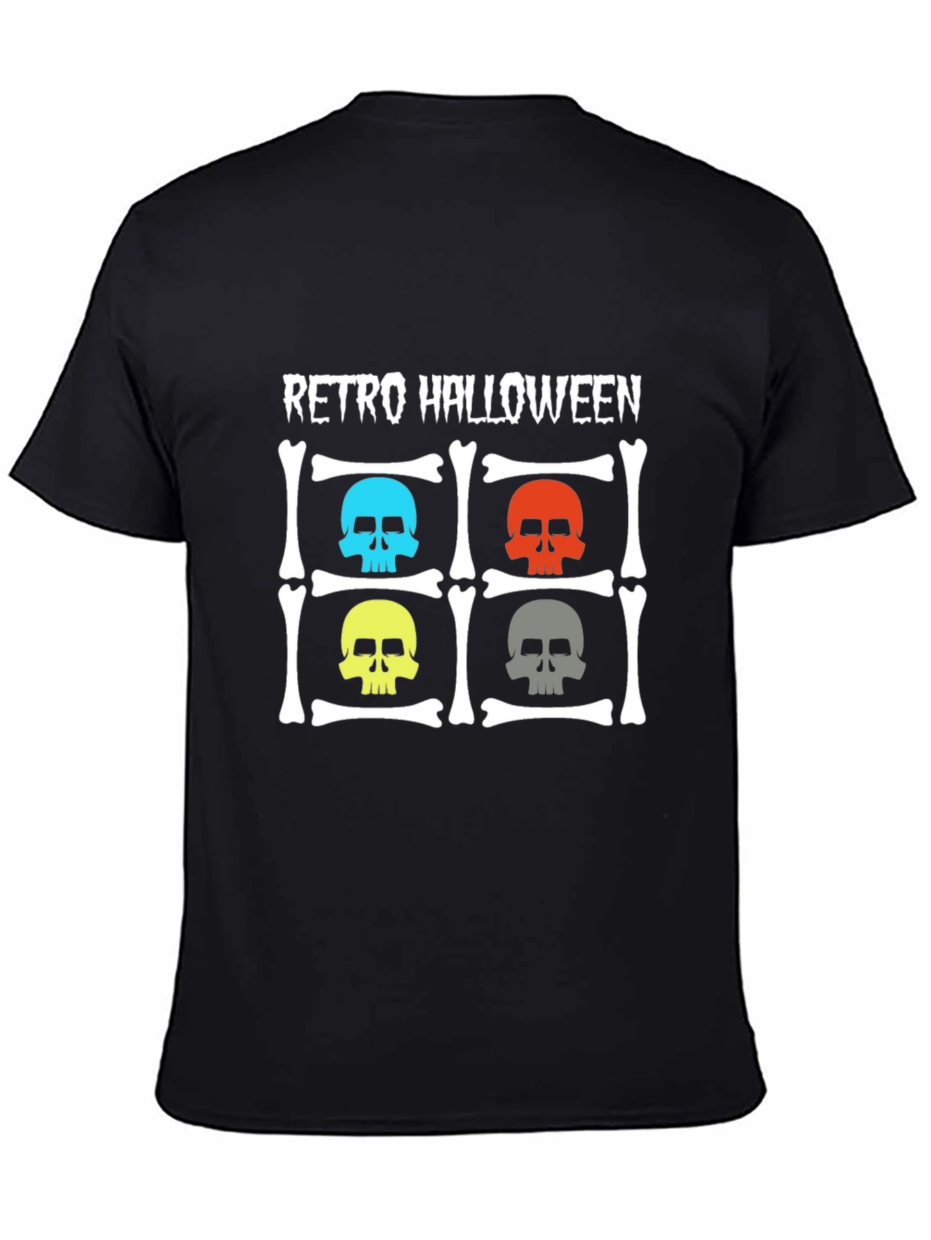 Retro Halloween Skull Graphic Tee
