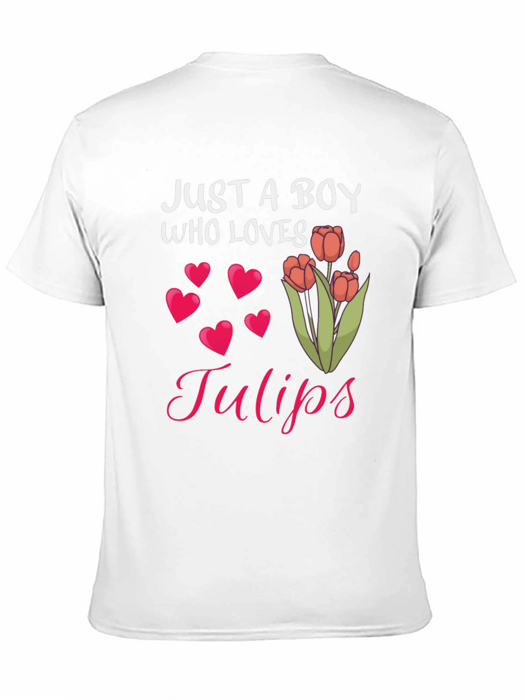 Just A Boy Who Loves Tulips Graphic T-Shirt