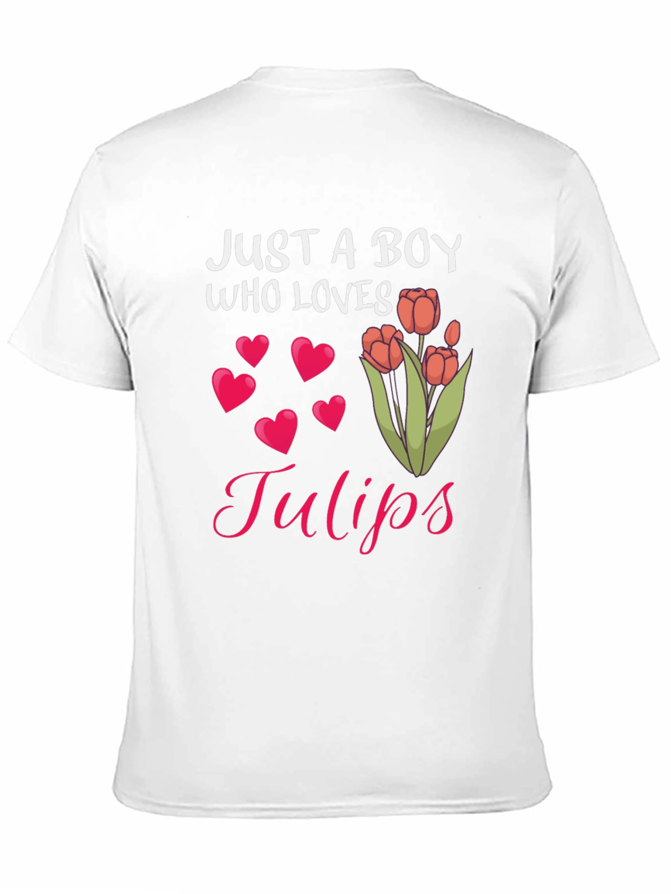 Just A Boy Who Loves Tulips Graphic T-Shirt