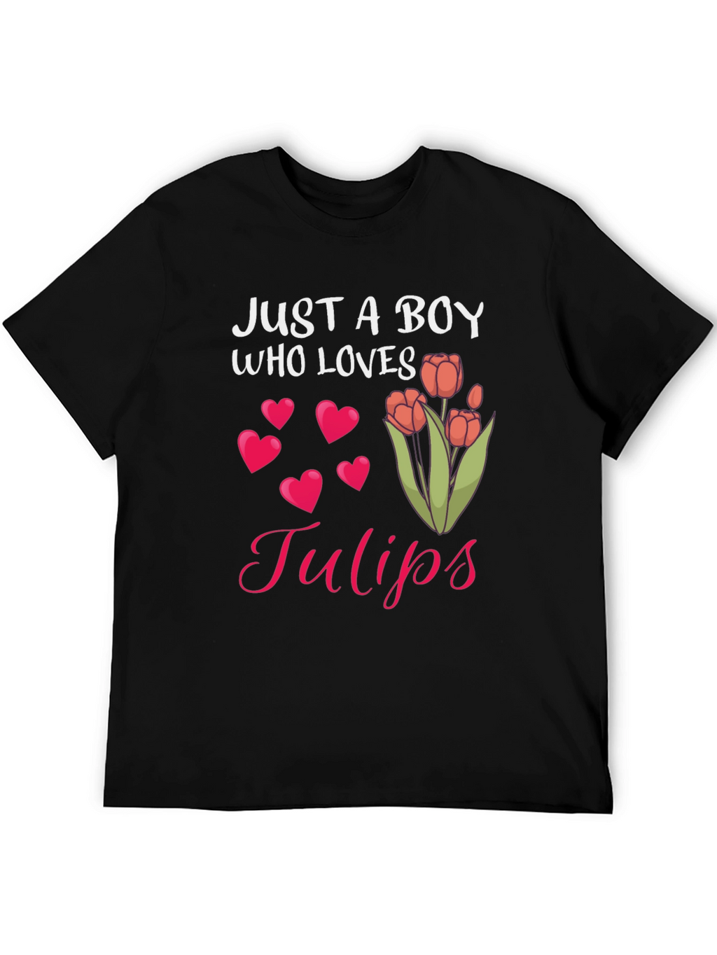 Just A Boy Who Loves Tulips Graphic T-Shirt