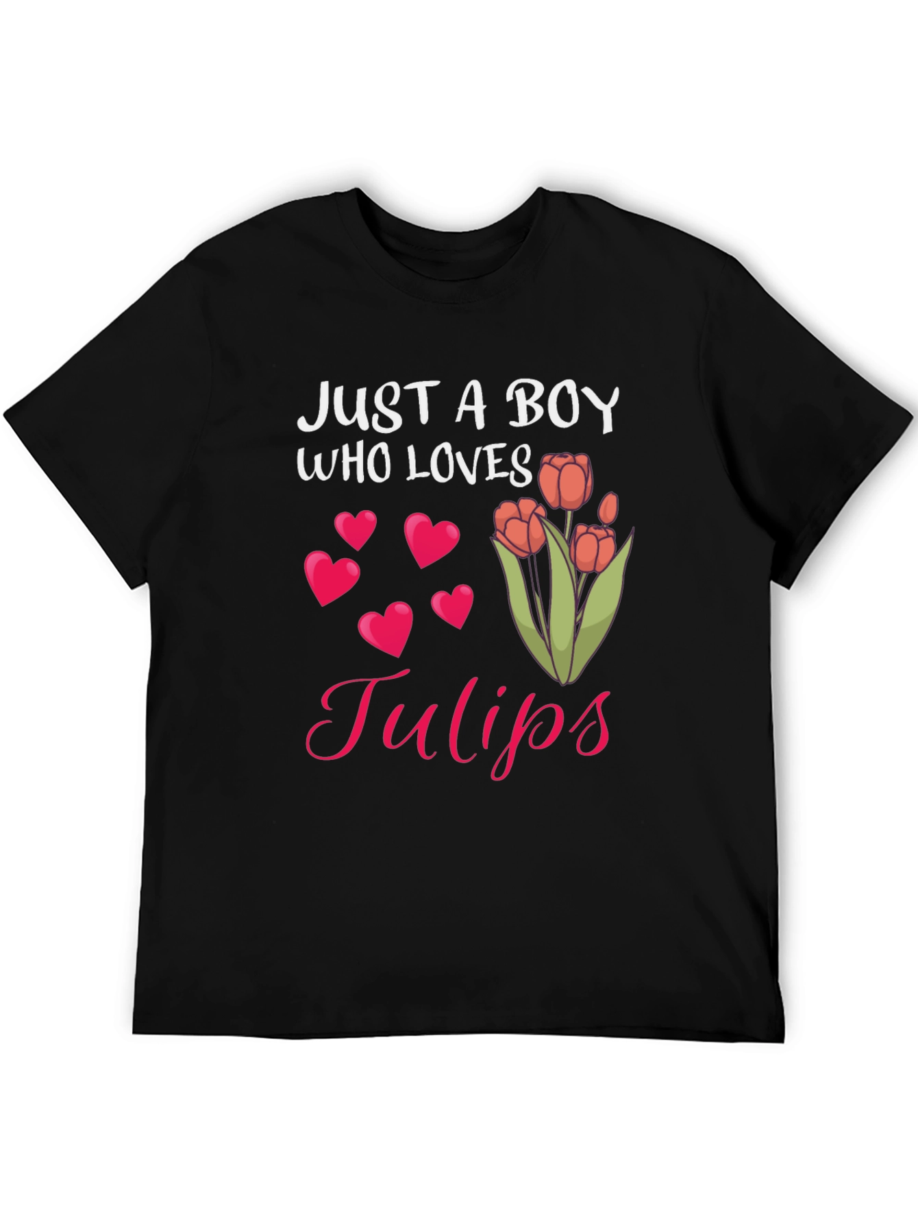 Just A Boy Who Loves Tulips Graphic T-Shirt