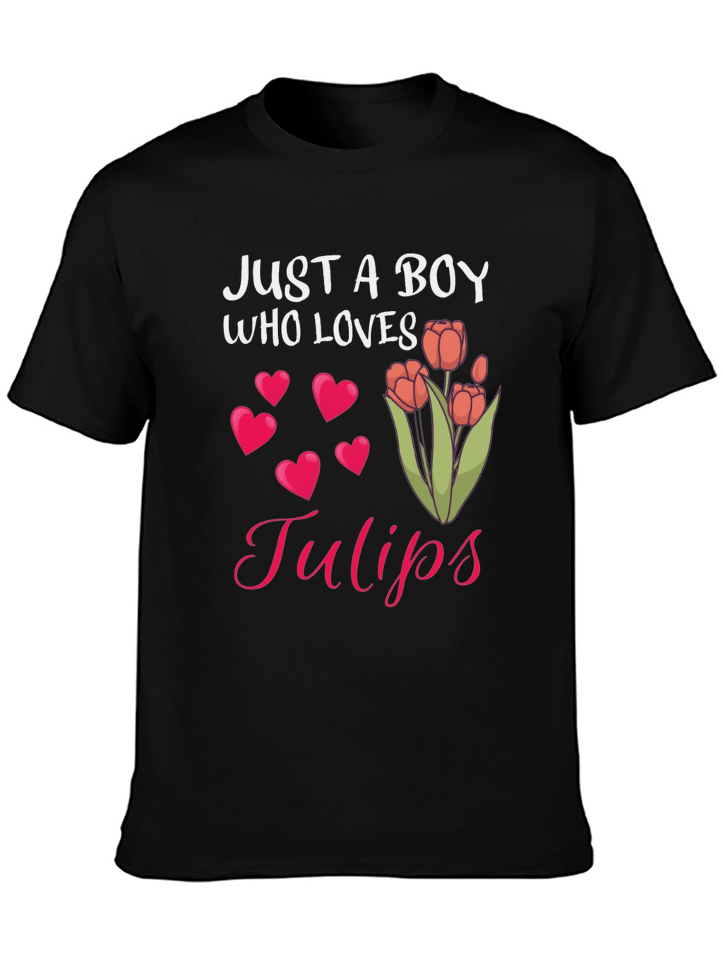 Just A Boy Who Loves Tulips Graphic T-Shirt