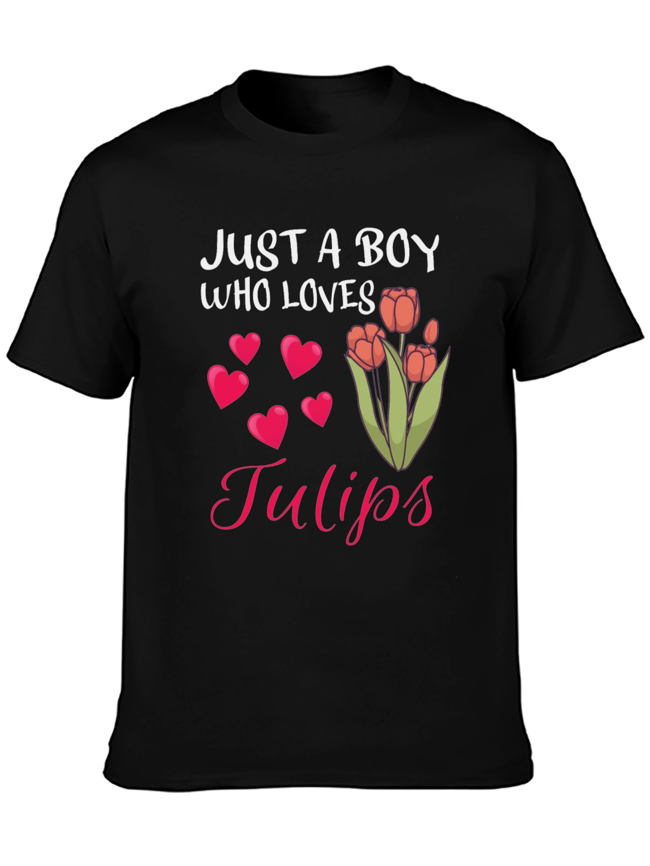 Just A Boy Who Loves Tulips Graphic T-Shirt
