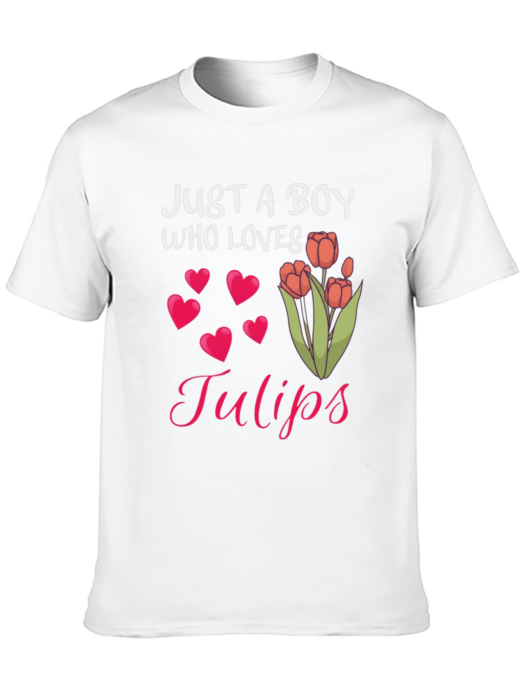 Just A Boy Who Loves Tulips Graphic T-Shirt