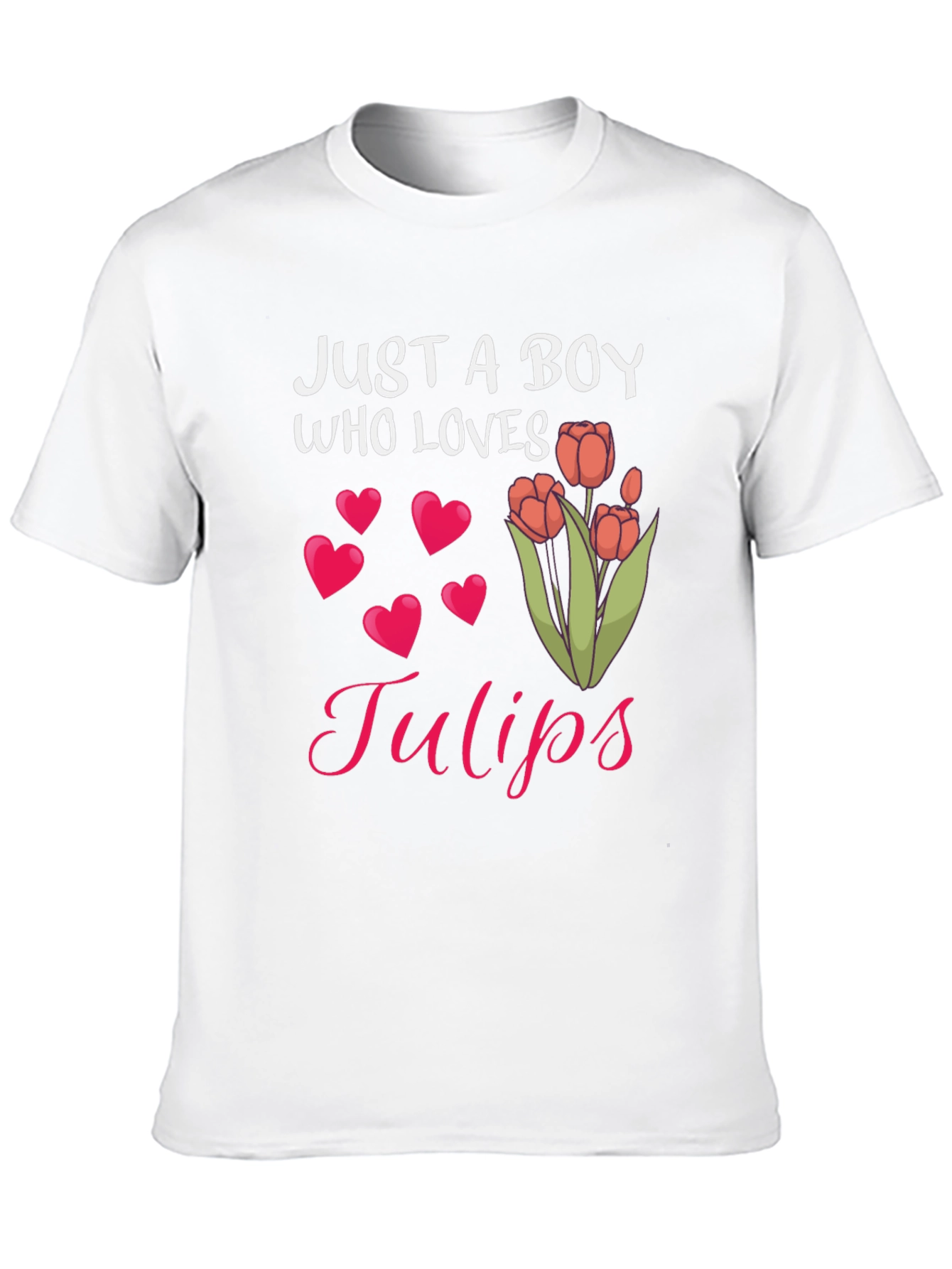 Just A Boy Who Loves Tulips Graphic T-Shirt