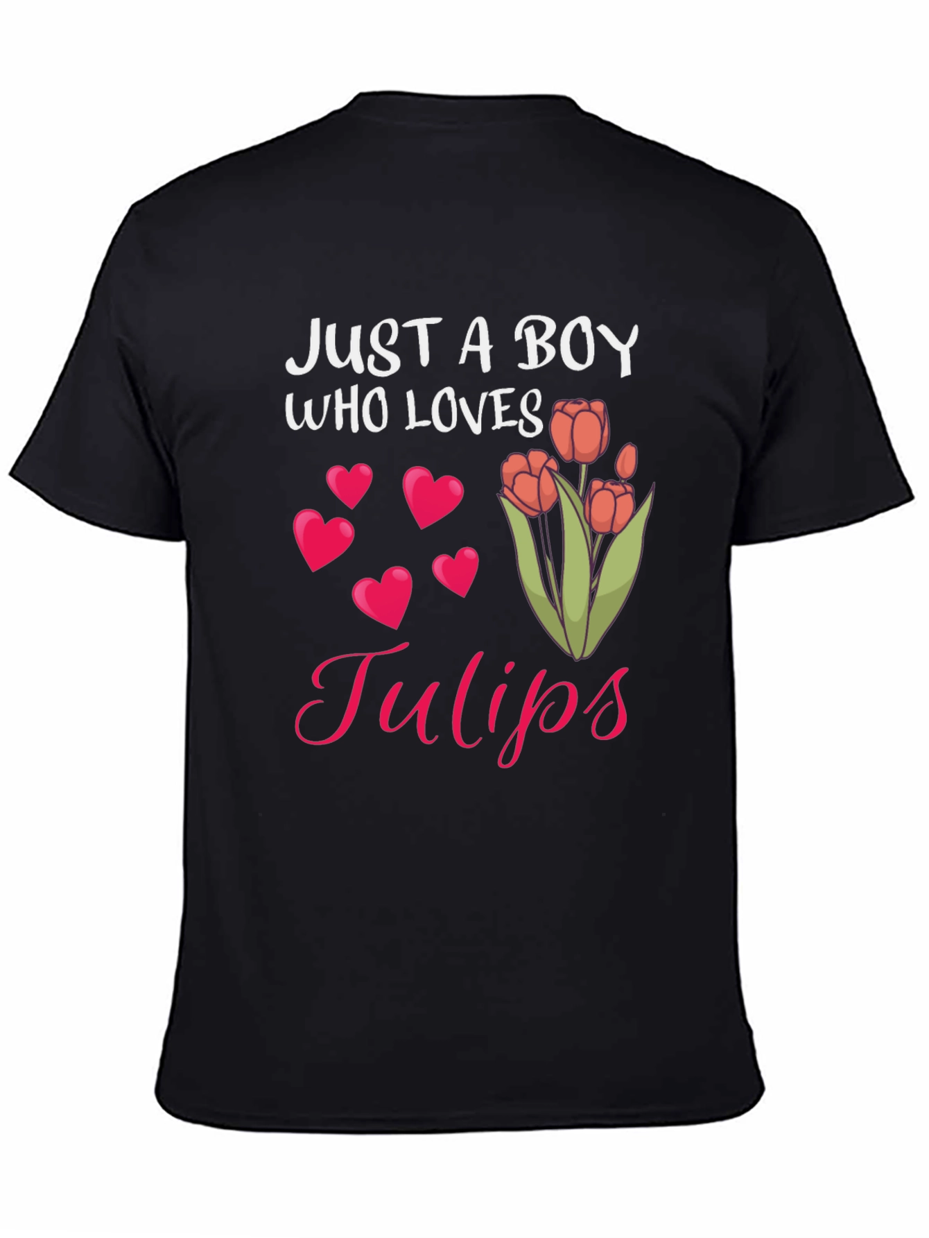 Just A Boy Who Loves Tulips Graphic T-Shirt