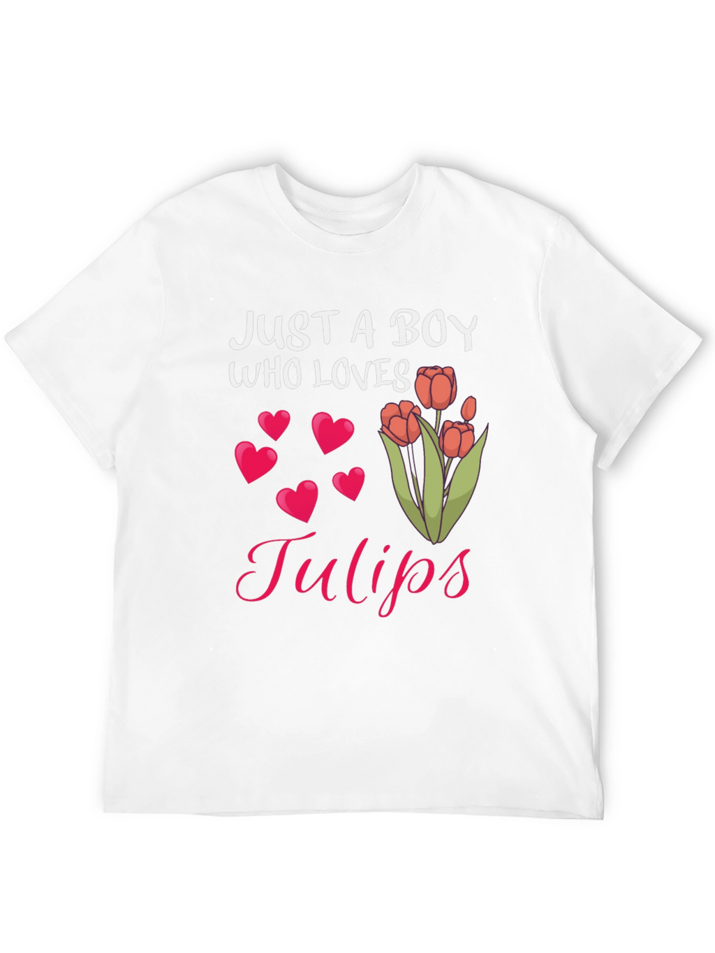 Just A Boy Who Loves Tulips Graphic T-Shirt