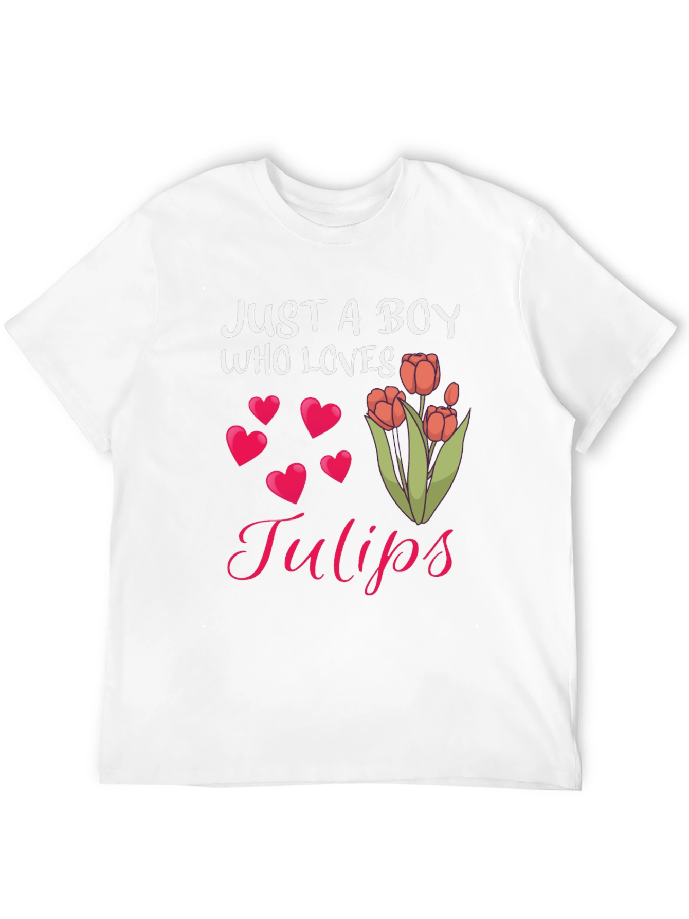 Just A Boy Who Loves Tulips Graphic T-Shirt