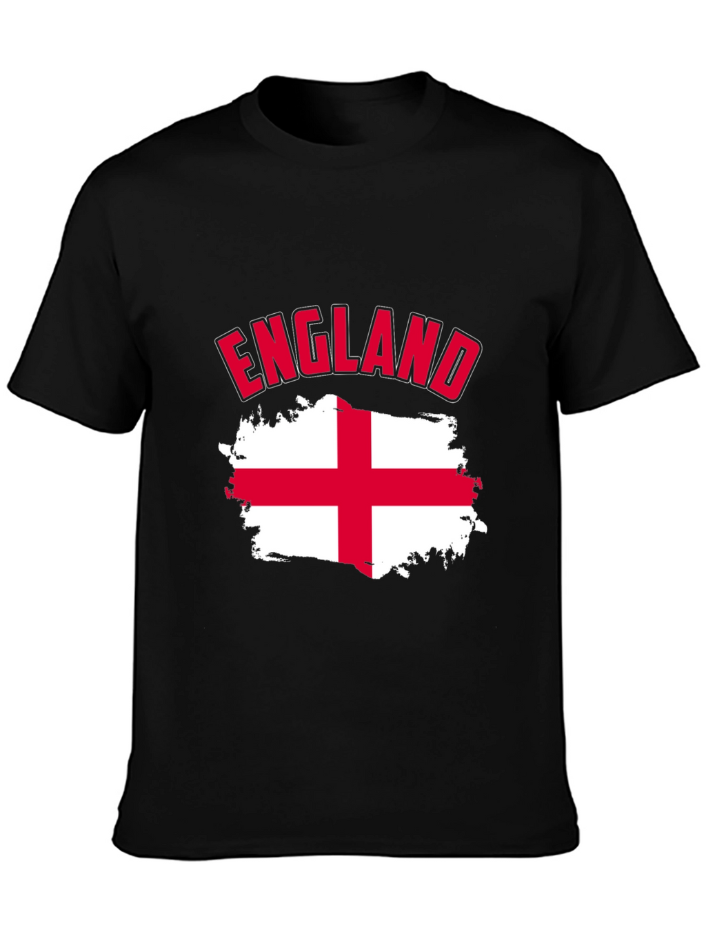 England Flag T-Shirt - Mens Black Cotton Tee