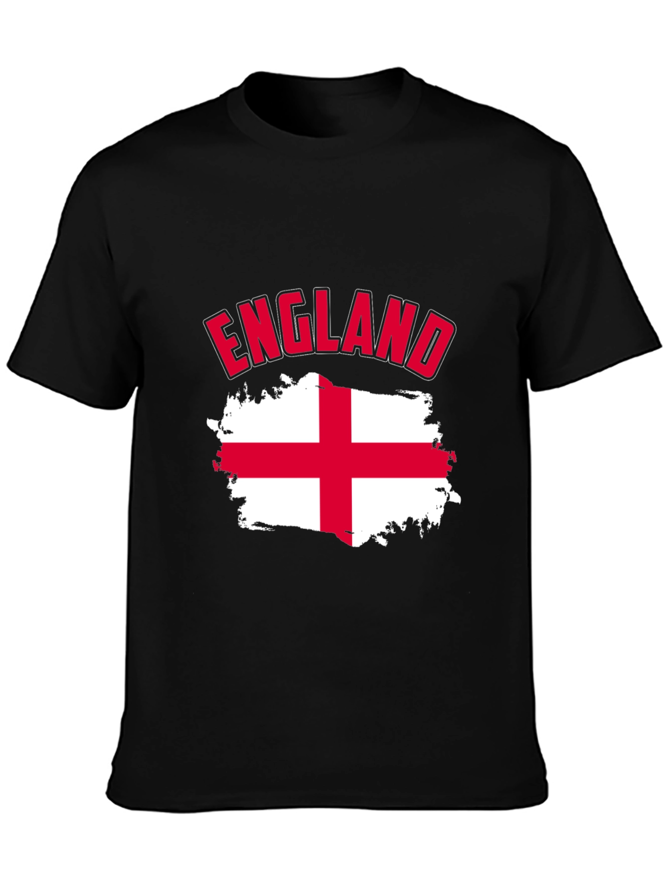 England Flag T-Shirt - Mens Black Cotton Tee