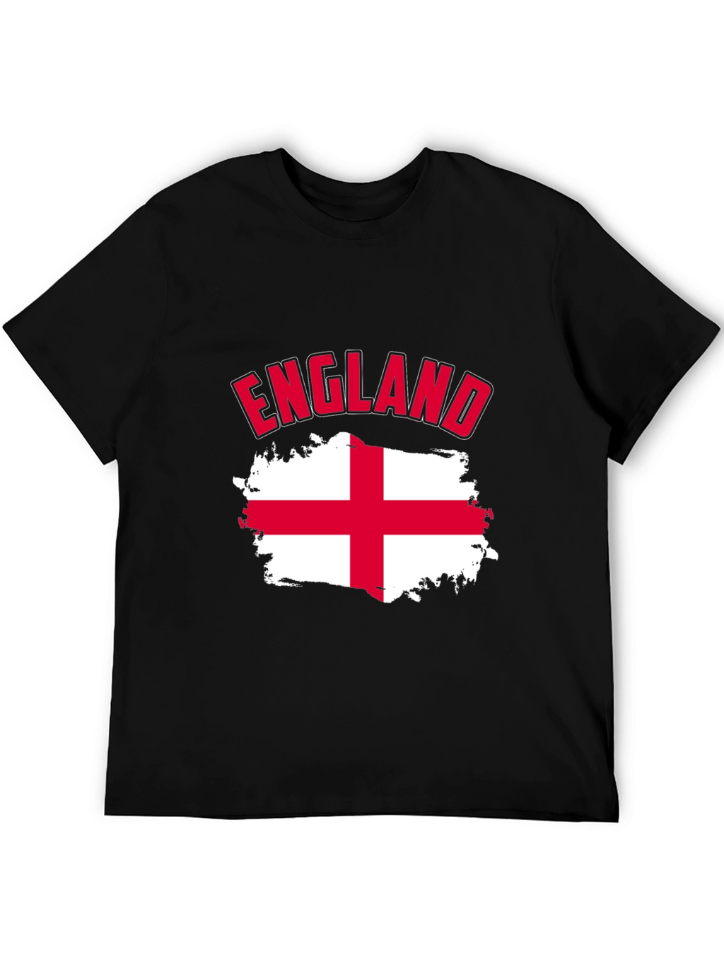 England Flag T-Shirt - Mens Black Cotton Tee