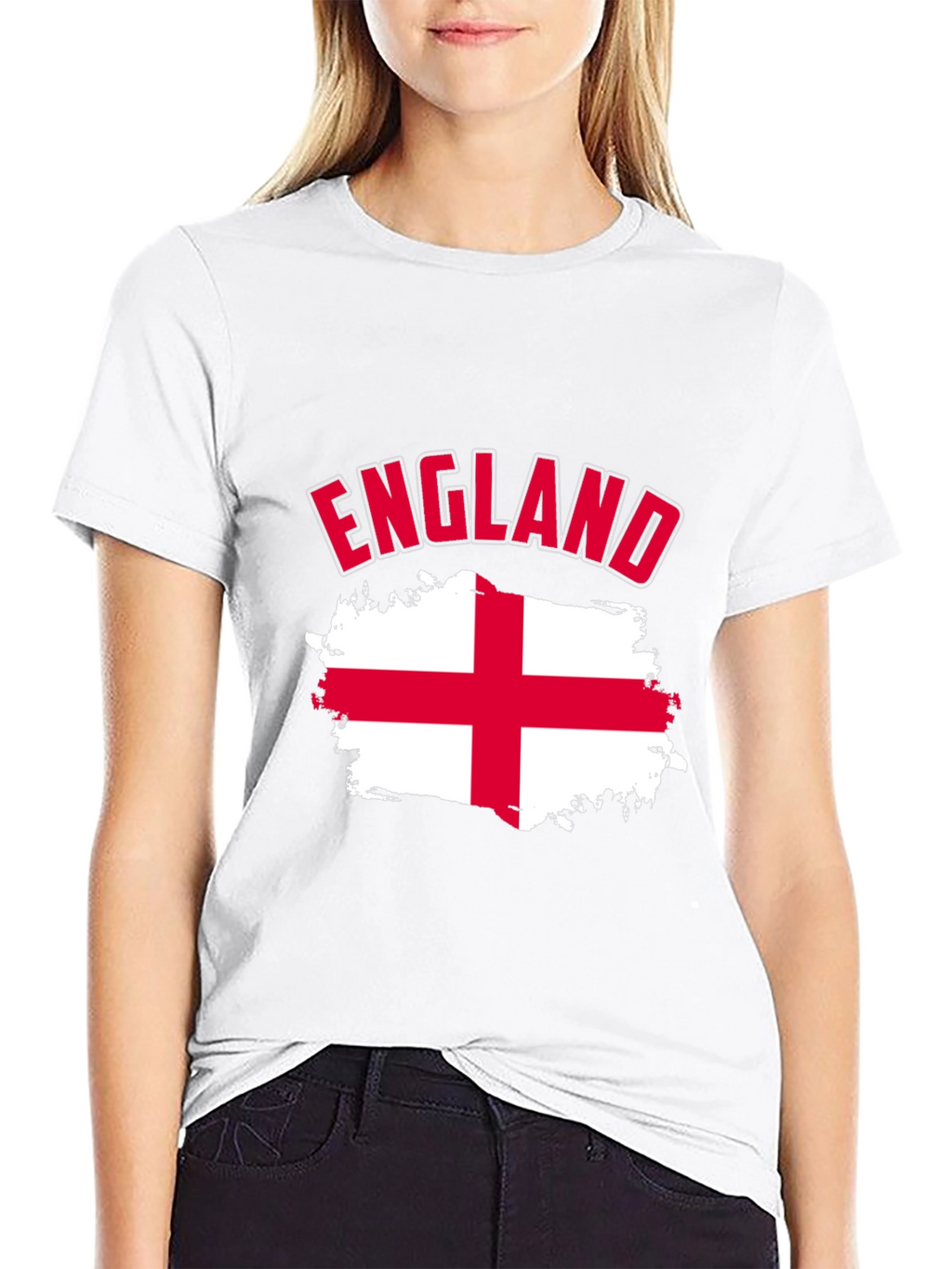 England Flag T-Shirt - Mens Black Cotton Tee