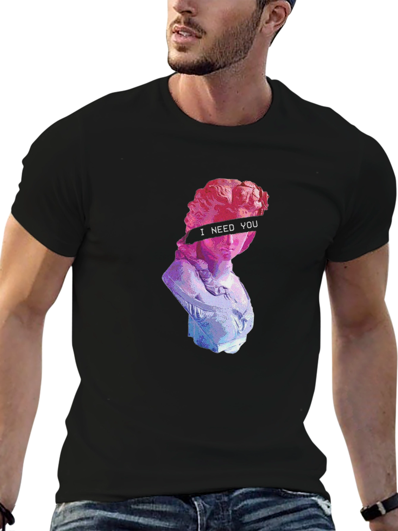 Vaporwave Statue Graphic T-Shirt