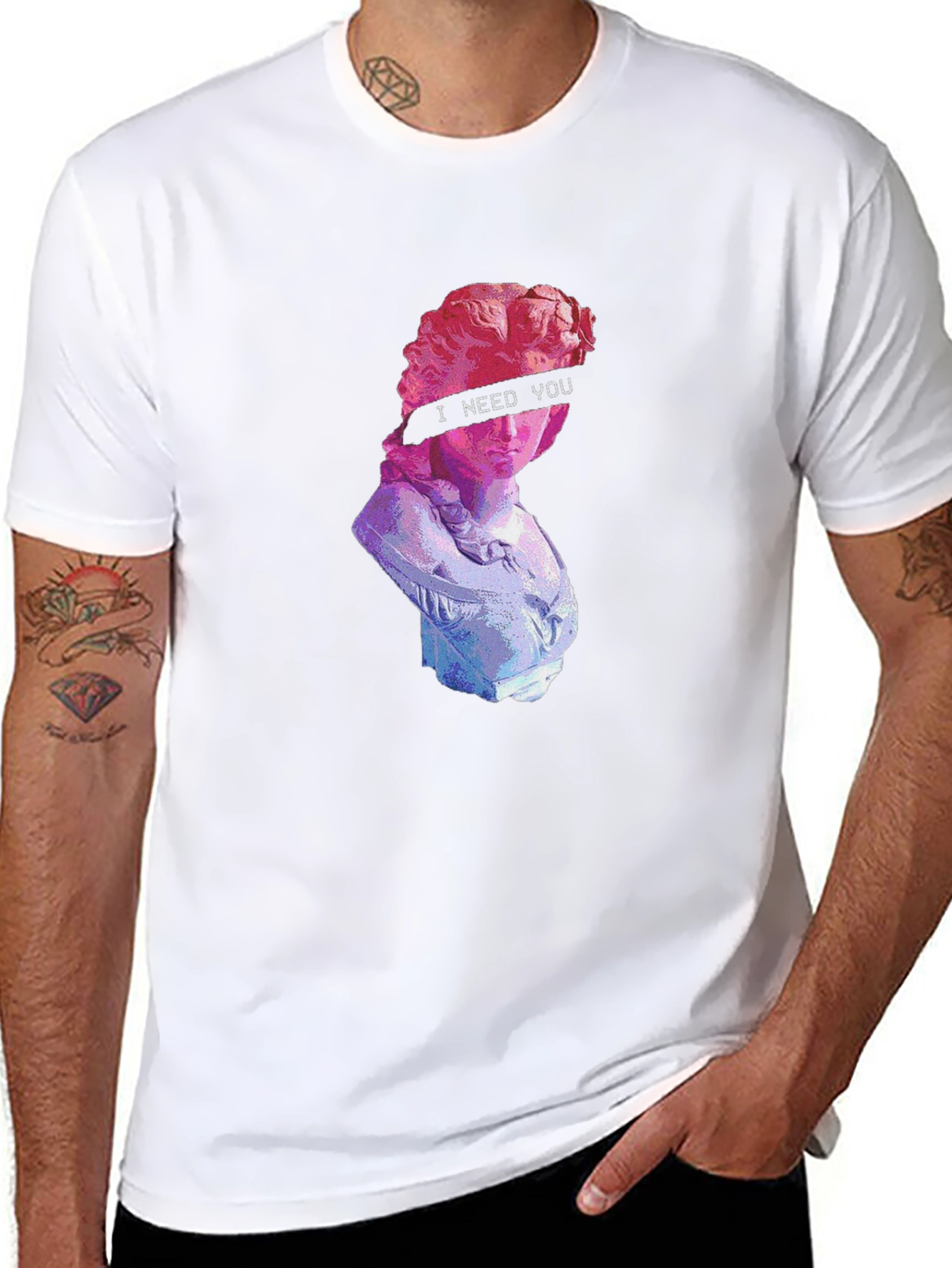 Vaporwave Statue Graphic T-Shirt
